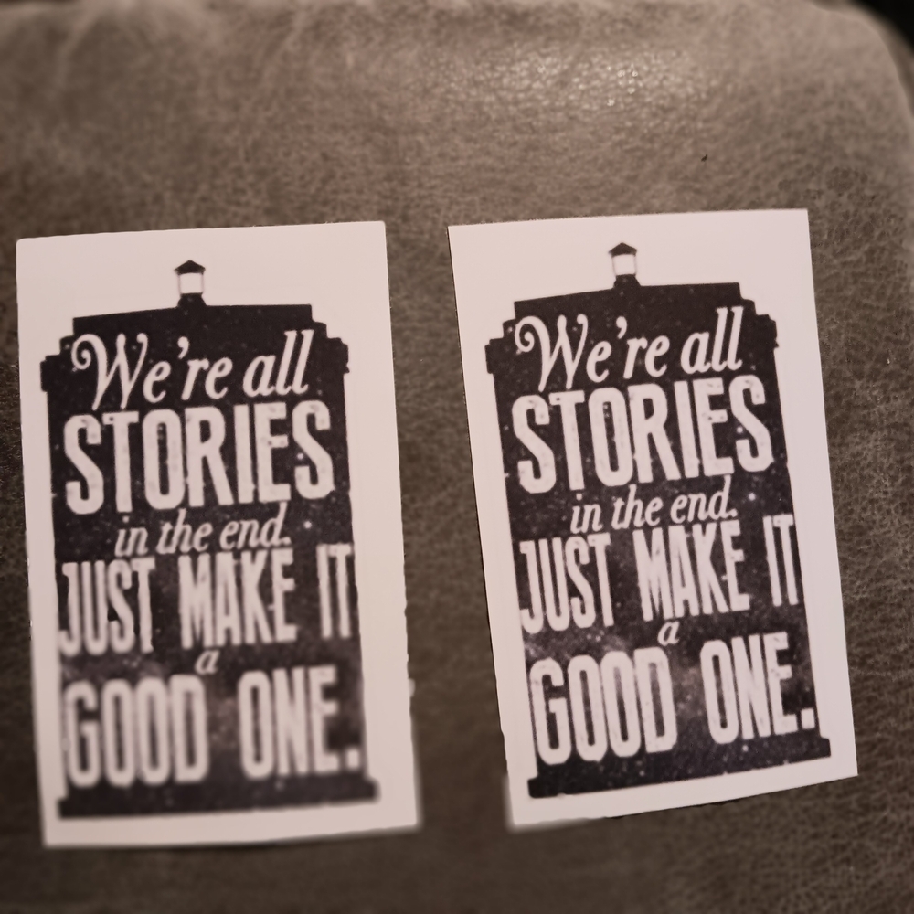 2 Pcs Dr Who Inspirational Quote Stickers